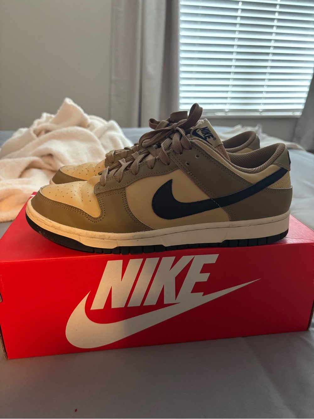 Tan and Black Low-Top Sneakers. Size 9